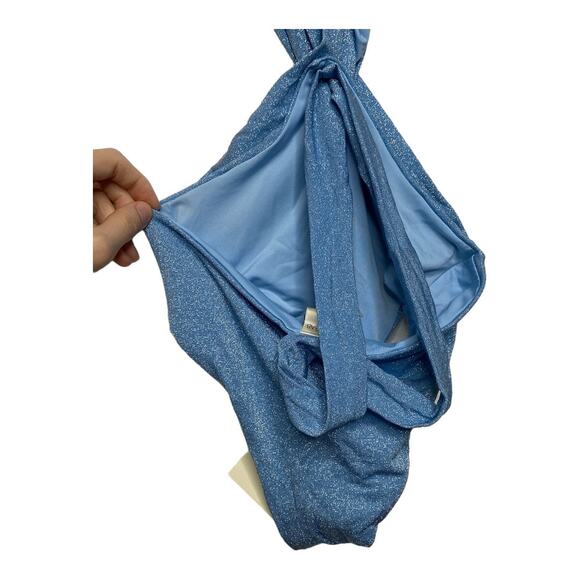 BAOBAB Mia One Piece Swim Bathing Suit Vacation Summer Metallic Cielo Small - Picture 8 of 13